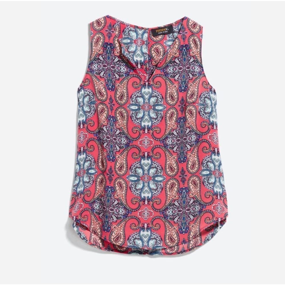 Verse Renee C Jory Split Neck Stitch Fix Women’s Sleeveless Blouse Size Large
